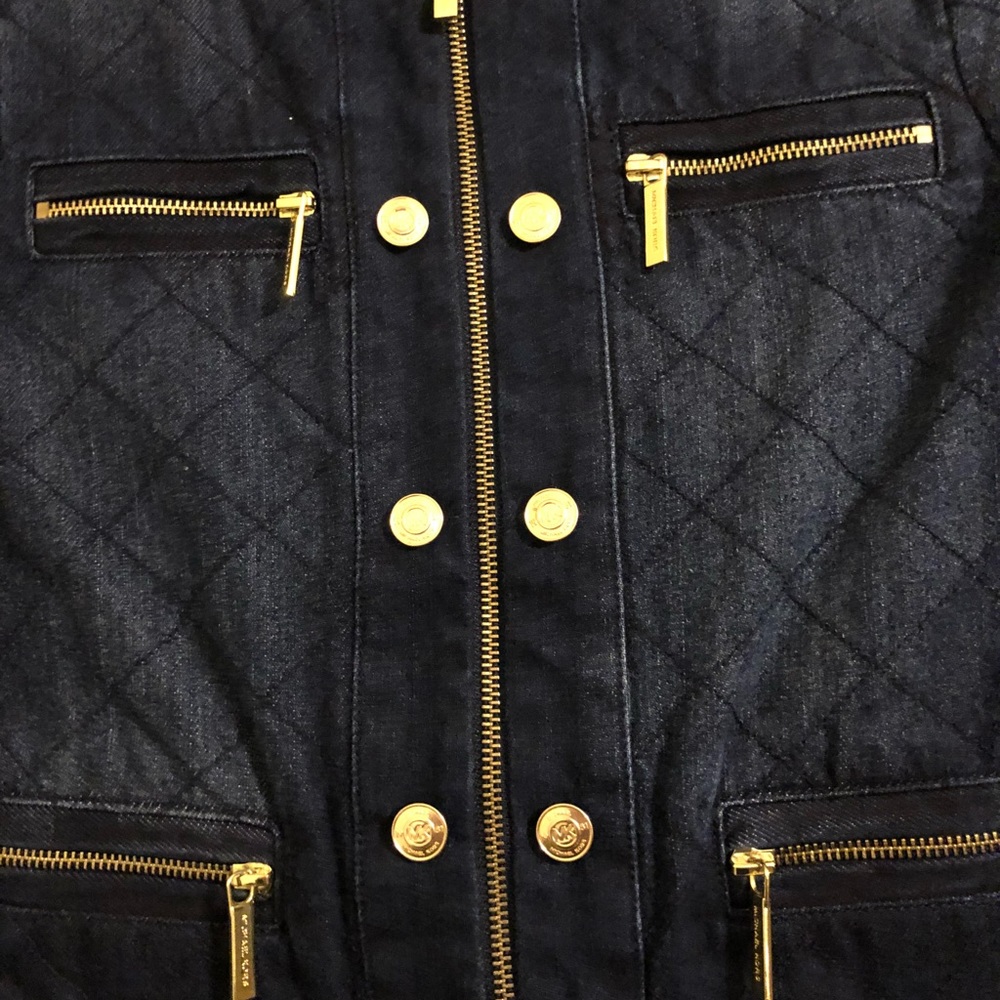(NWOT) Michael Kors Dark Wash Jean Jacket w/GH - Picture 2 of 7